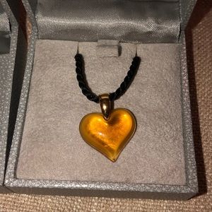 Lalique Amber heart necklace